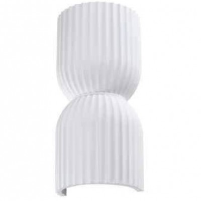 Γύψινη Απλίκα Τοίχου με 2 ντουί GU10 230V Στρογγυλή Λευκό 43075-W